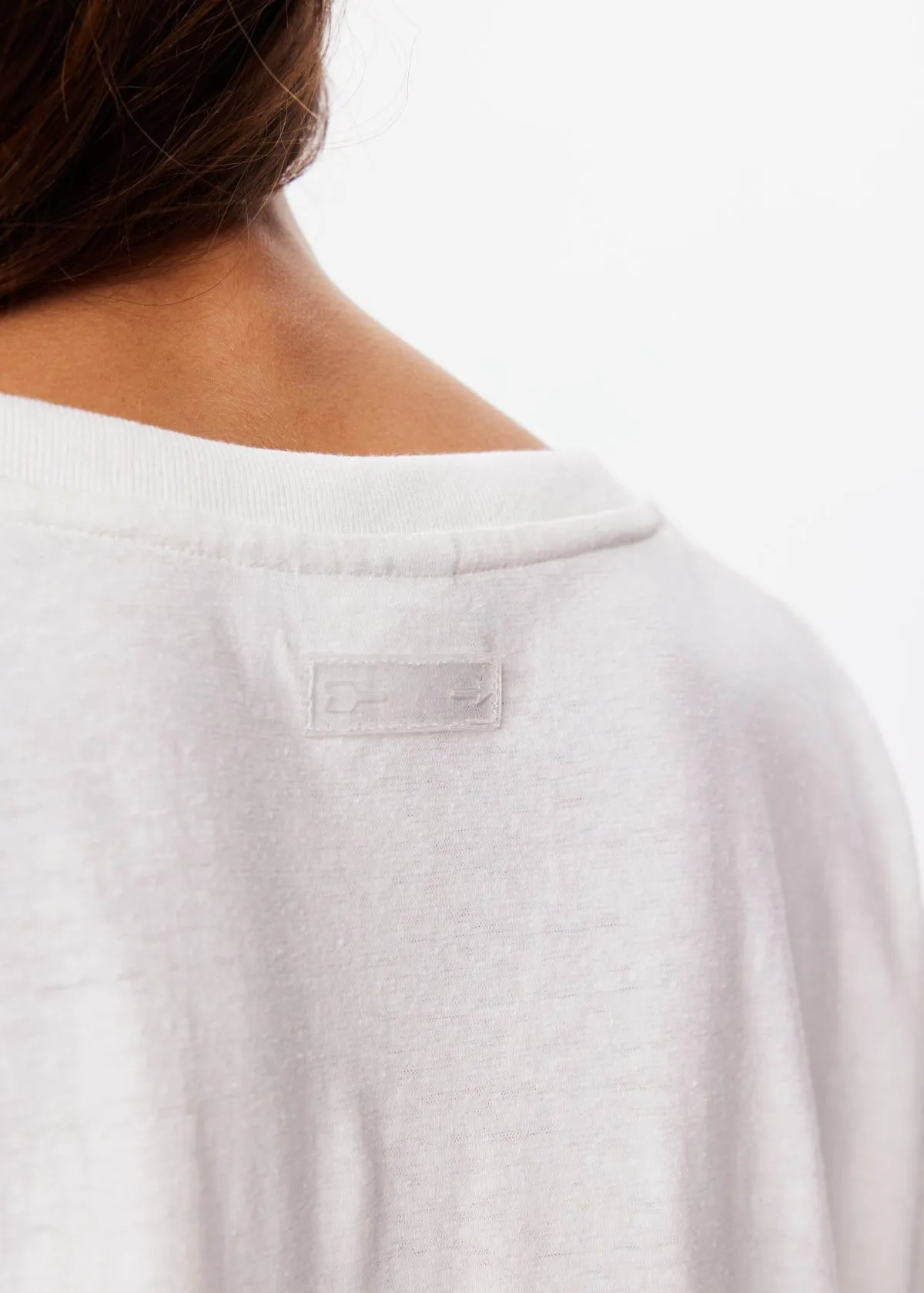 Elina V Neck Tee | White