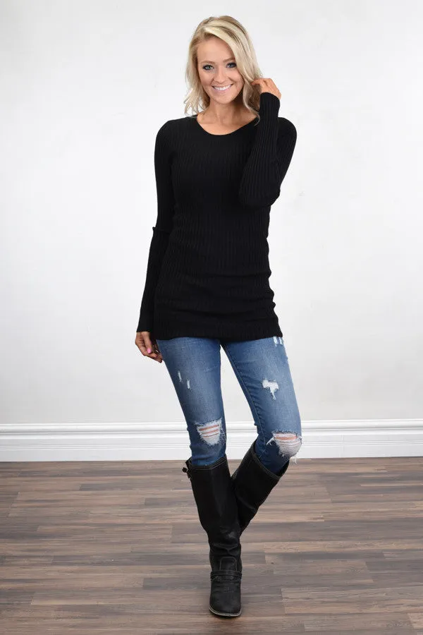 Essential Black Knit Top