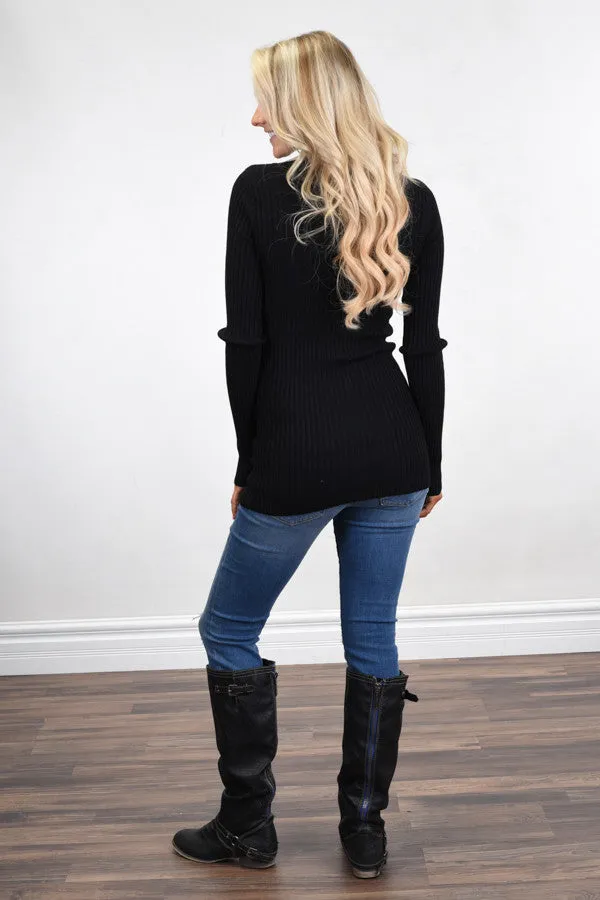 Essential Black Knit Top
