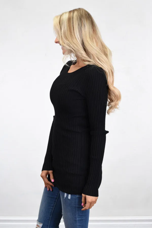 Essential Black Knit Top
