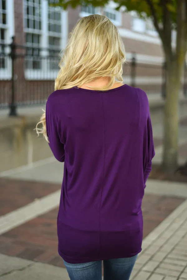Essential Dolman Top - Purple