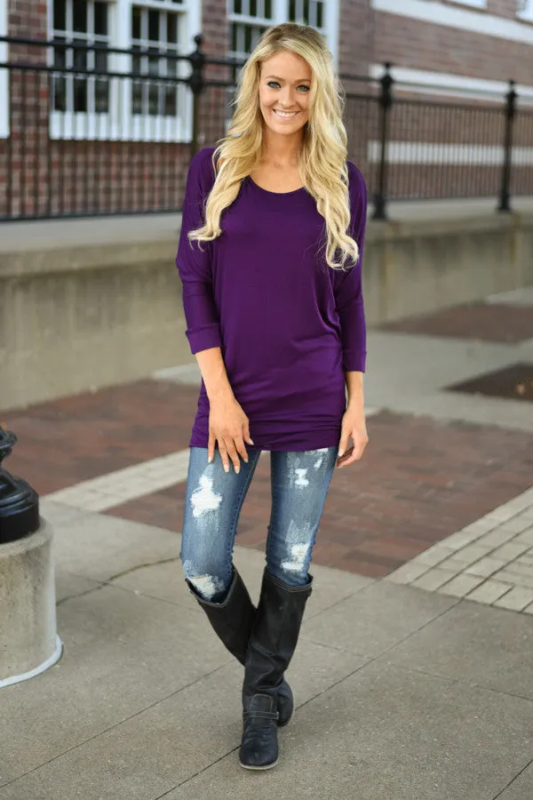 Essential Dolman Top - Purple