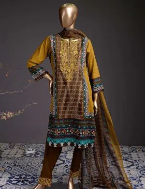 Evren (DL-3b) 3 Pc Un-stitched Embroidered Lawn Dress with Chiffon Dupatta