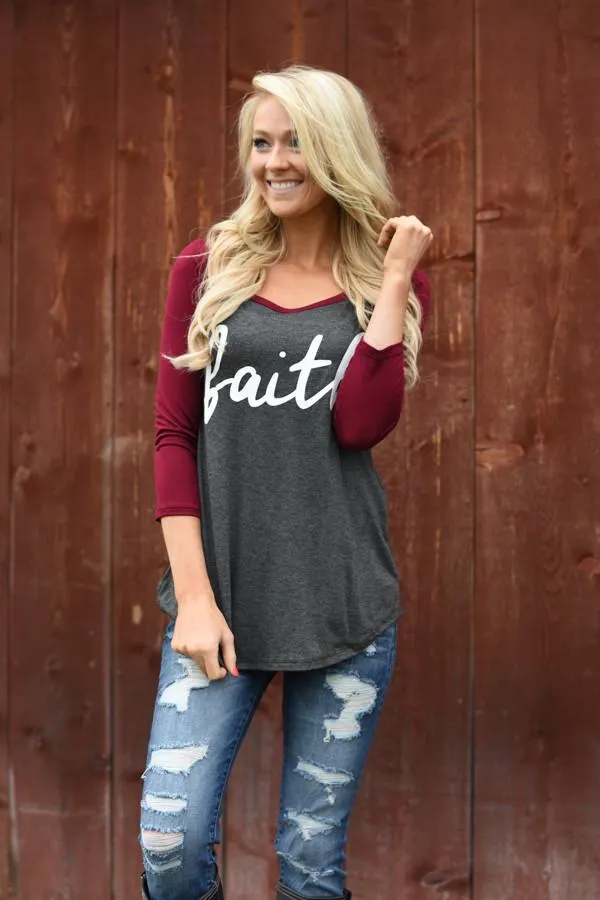 Faith 3/4 Sleeve Top