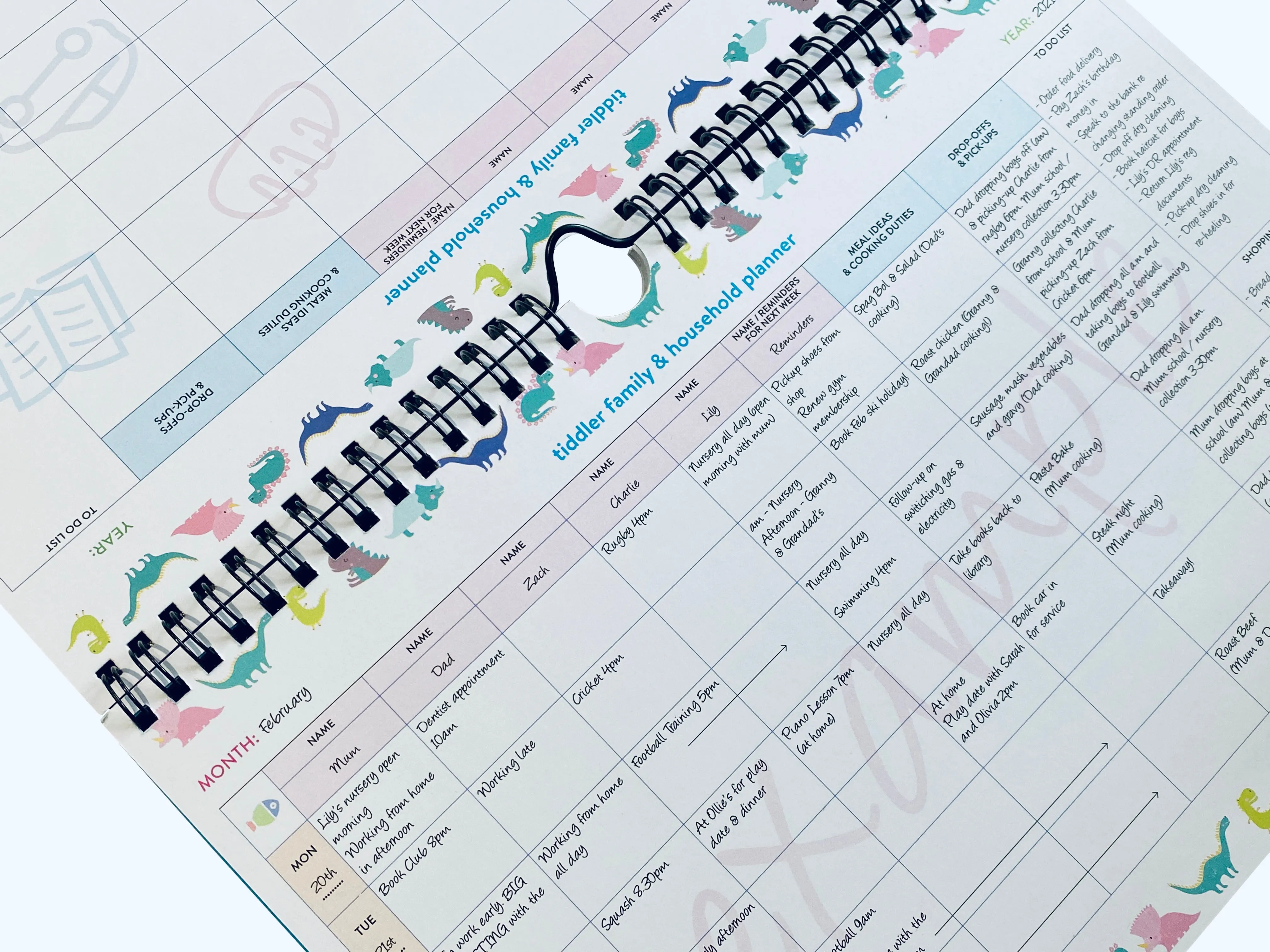 Family Weekly Household A4 Undated Planner Any Year Diary Suitable for any year / 2025