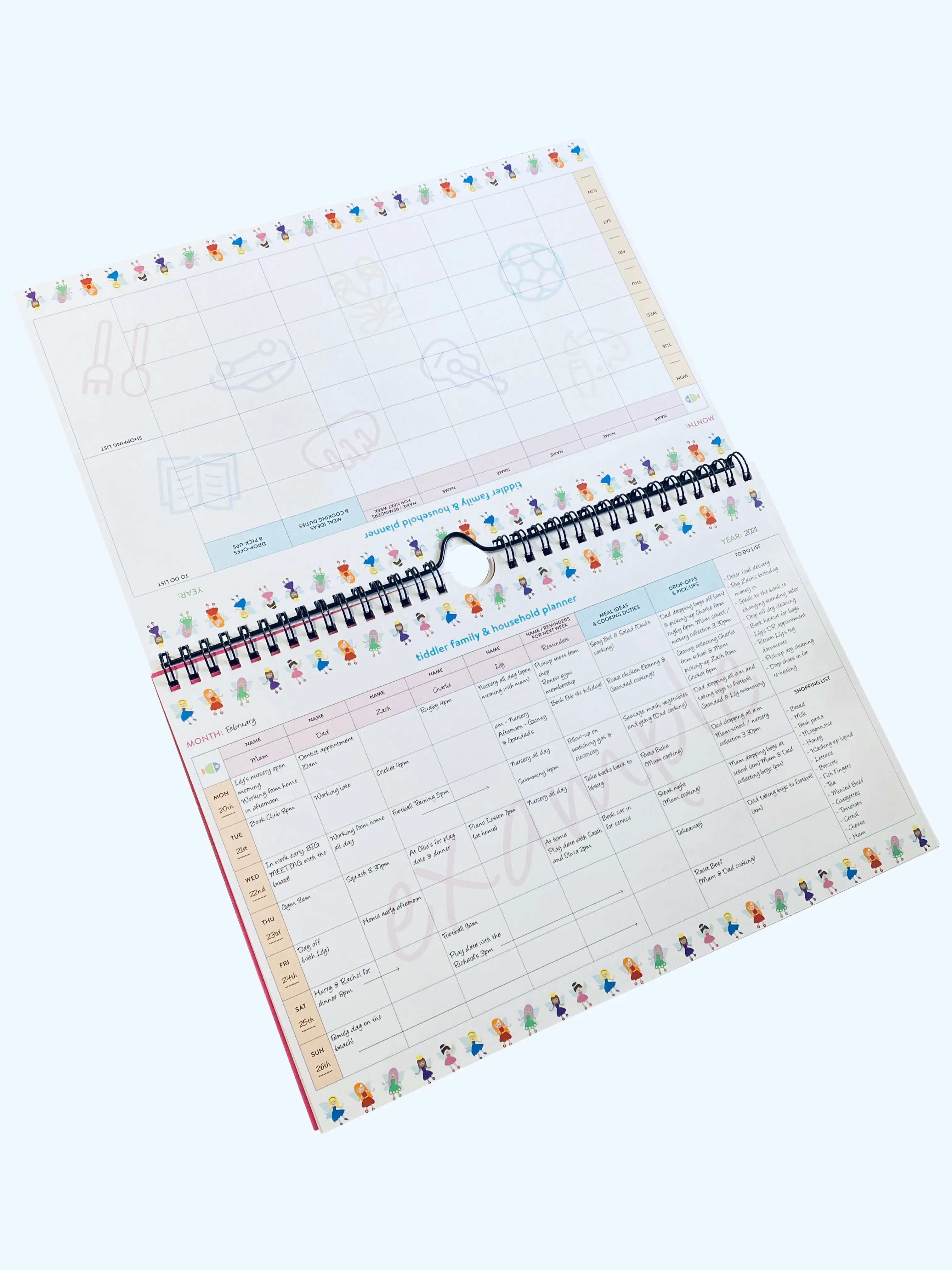 Family Weekly Household A4 Undated Planner Any Year Diary Suitable for any year / 2025