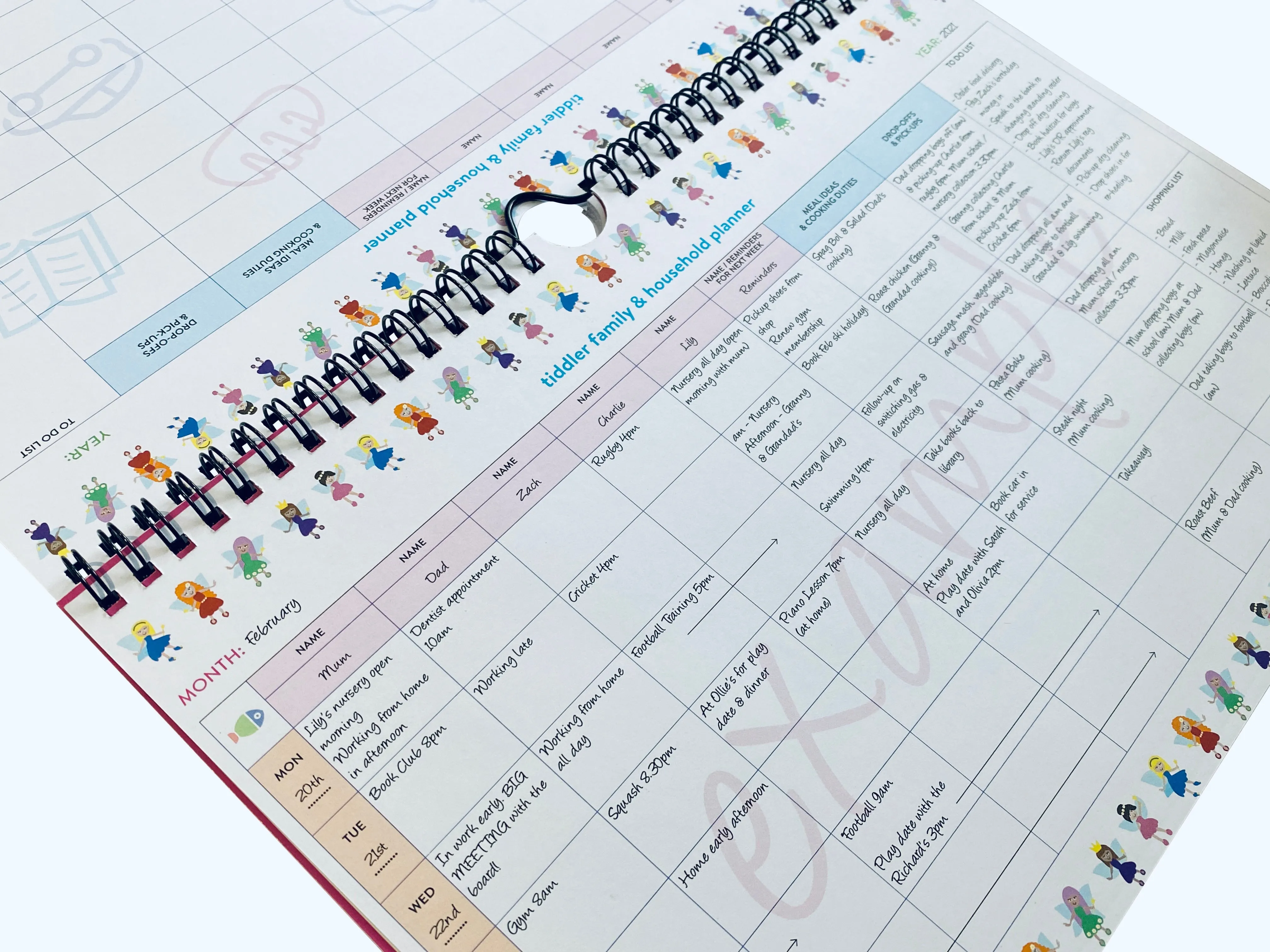 Family Weekly Household A4 Undated Planner Any Year Diary Suitable for any year / 2025