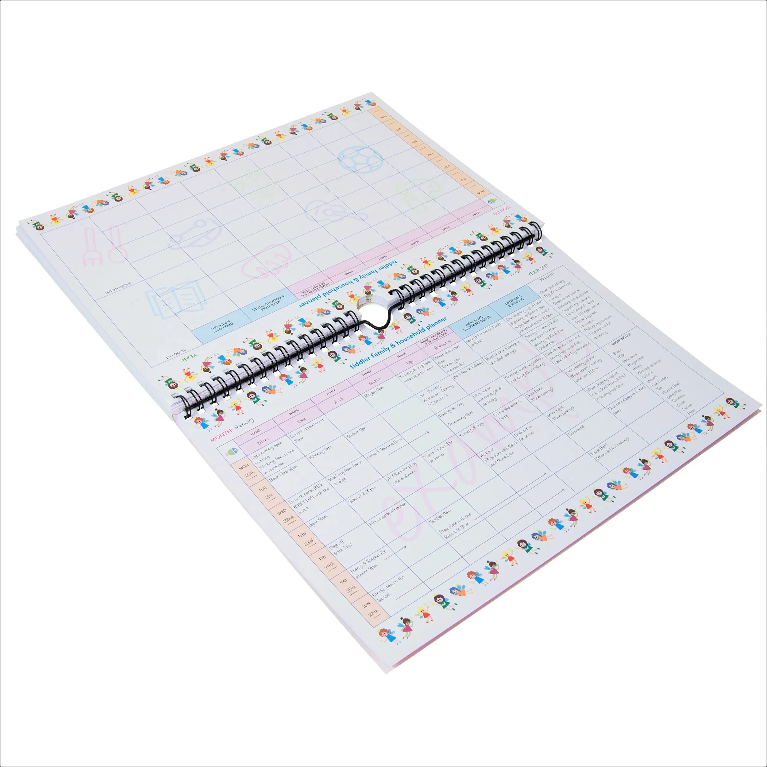Family Weekly Household A4 Undated Planner Any Year Diary Suitable for any year / 2025