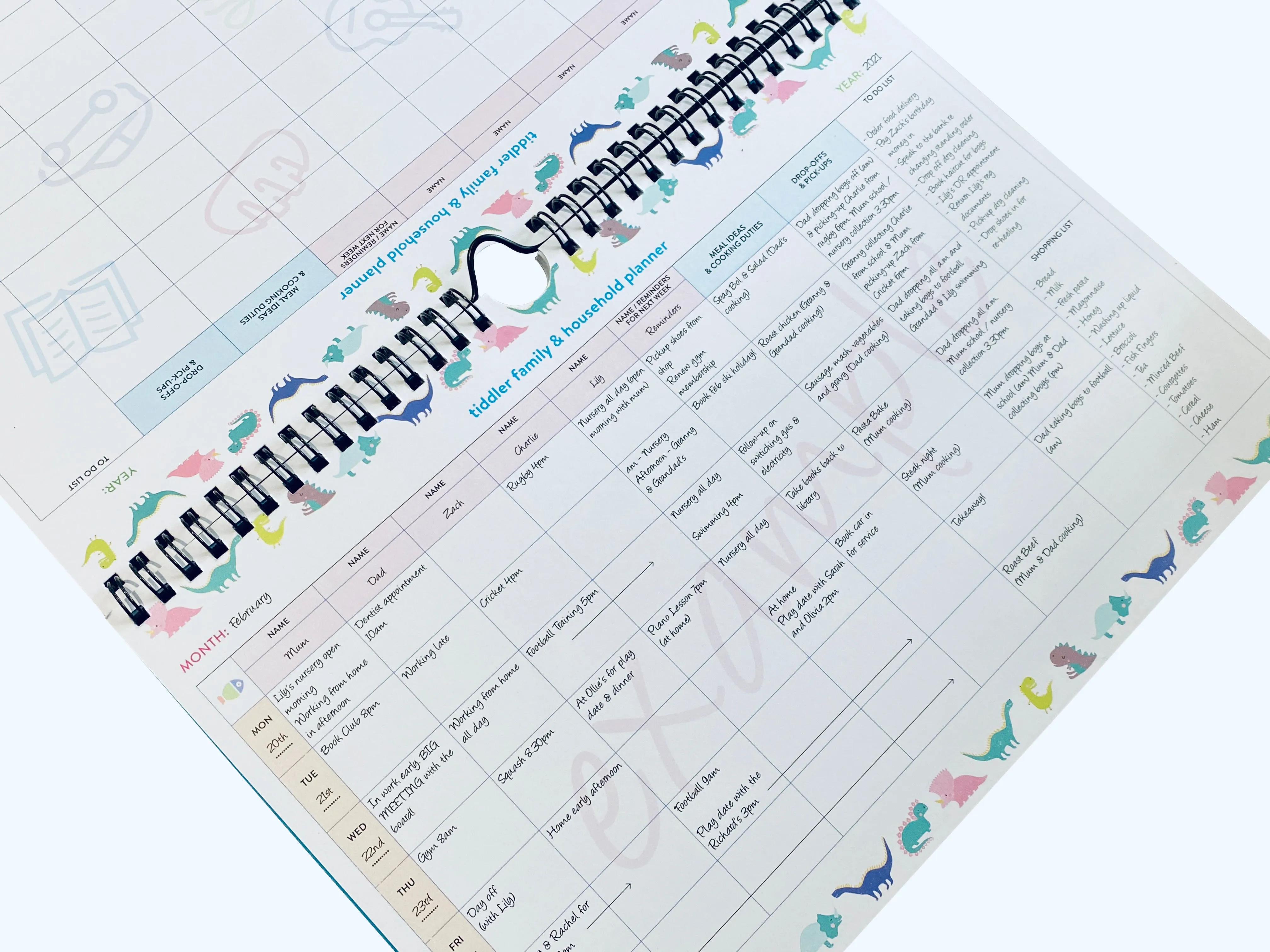 Family Weekly Household A4 Undated Planner Any Year Diary Suitable for any year / 2025