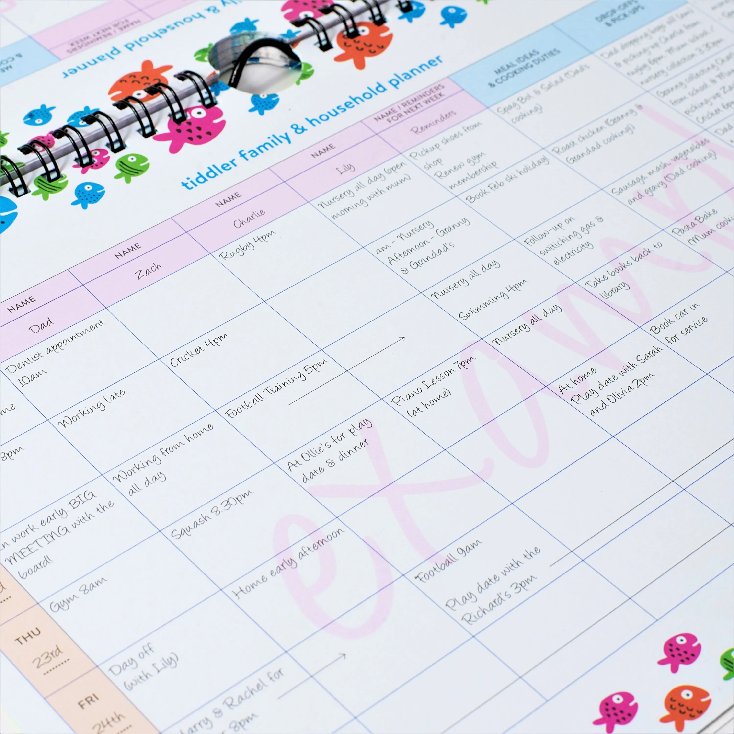 Family Weekly Household A4 Undated Planner Any Year Diary Suitable for any year / 2025