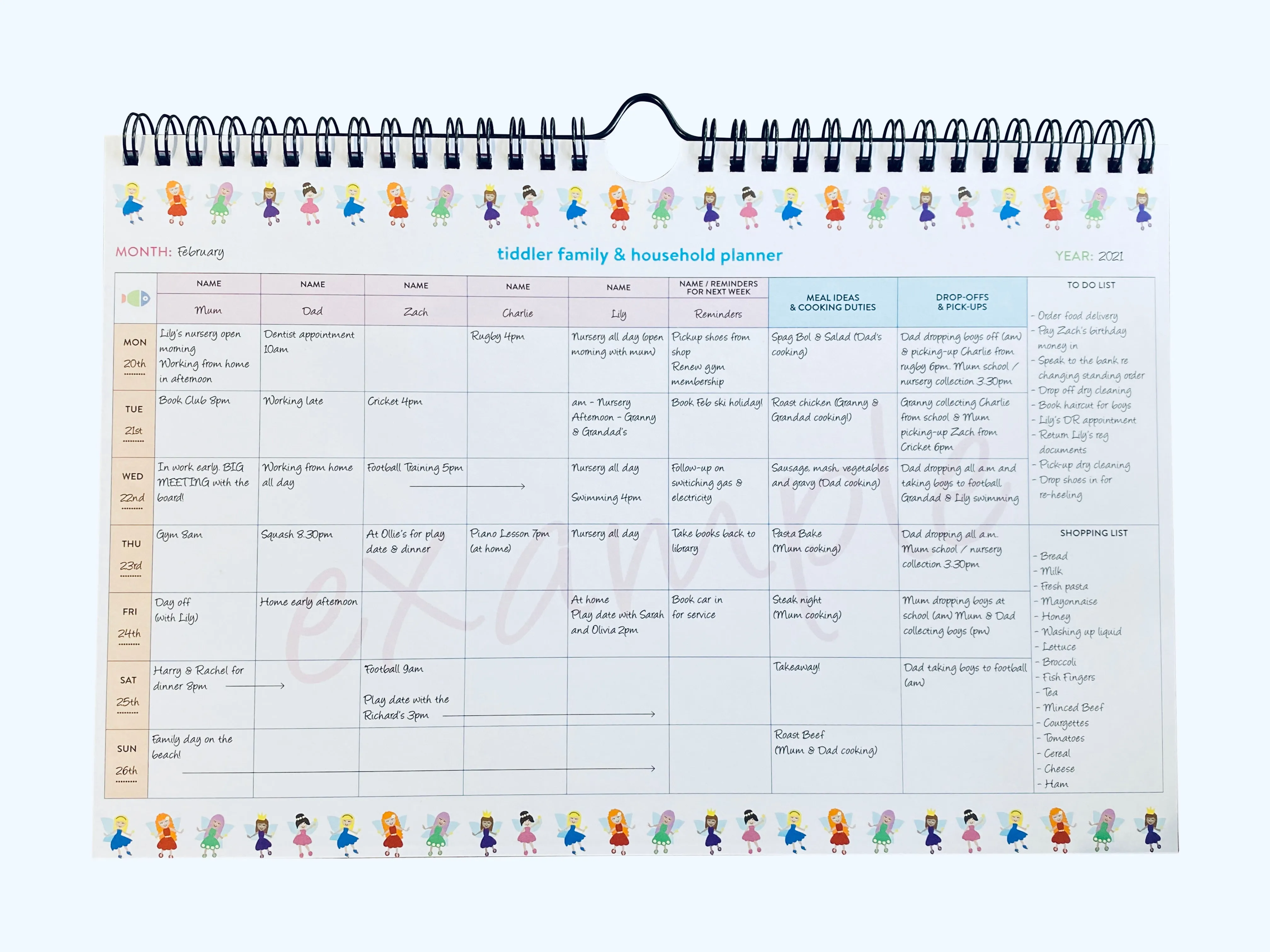 Family Weekly Household A4 Undated Planner Any Year Diary Suitable for any year / 2025