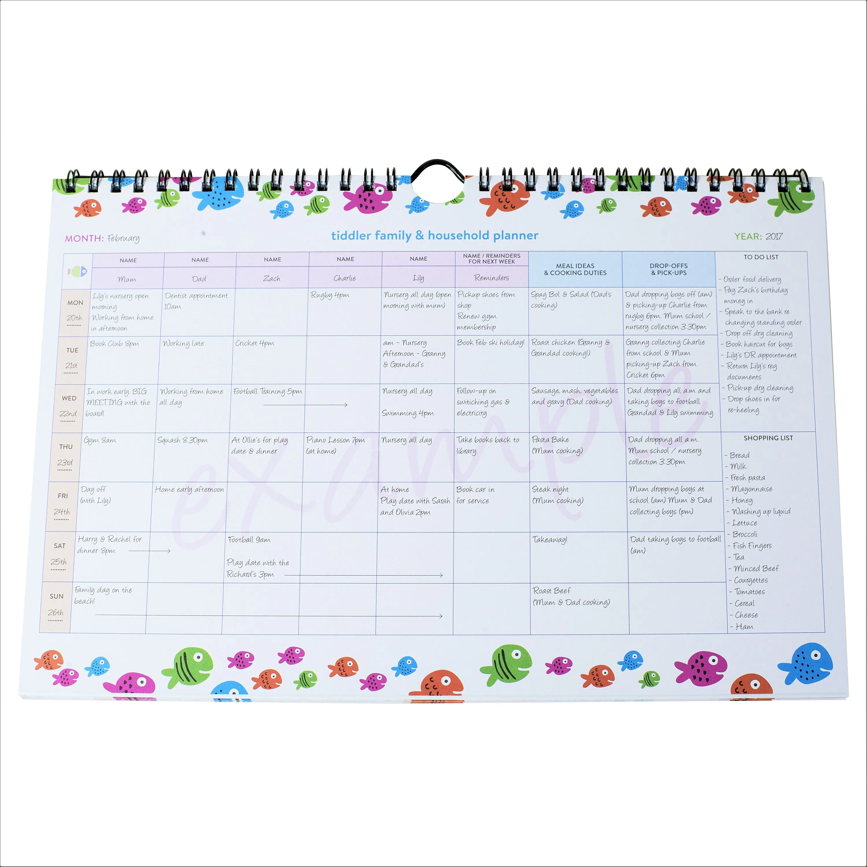Family Weekly Household A4 Undated Planner Any Year Diary Suitable for any year / 2025