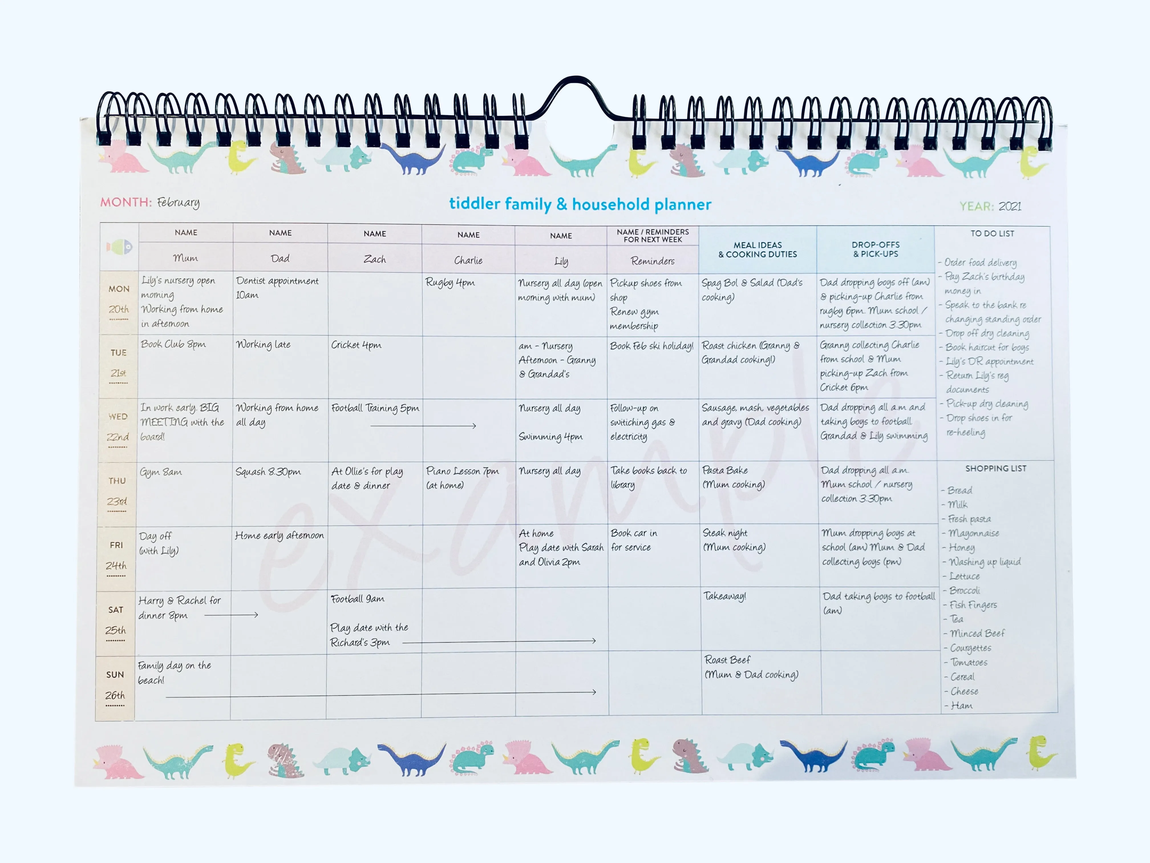 Family Weekly Household A4 Undated Planner Any Year Diary Suitable for any year / 2025