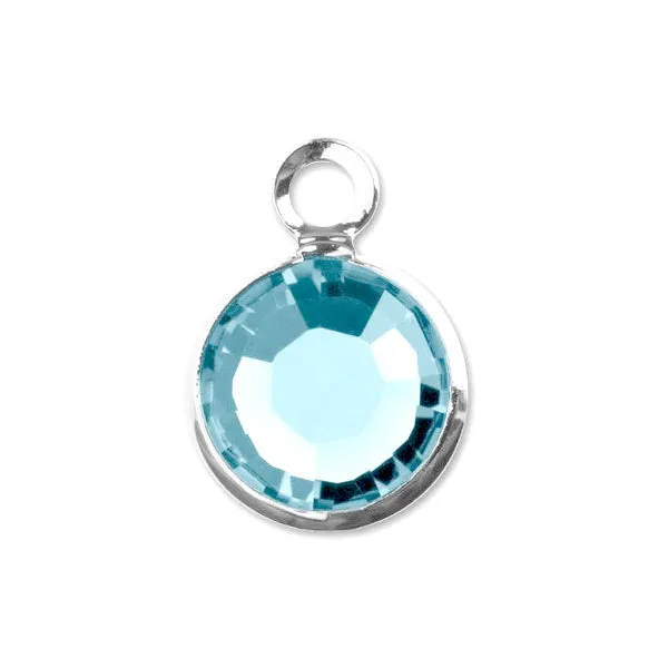 Finding:  Swarovski 9.5x6.5mm rhodium-plated 6mm crystal channel set drop dangle