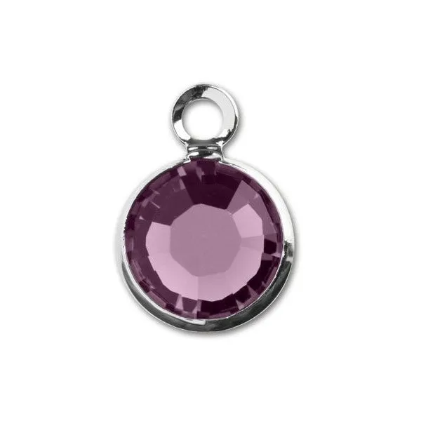 Finding:  Swarovski 9.5x6.5mm rhodium-plated 6mm crystal channel set drop dangle
