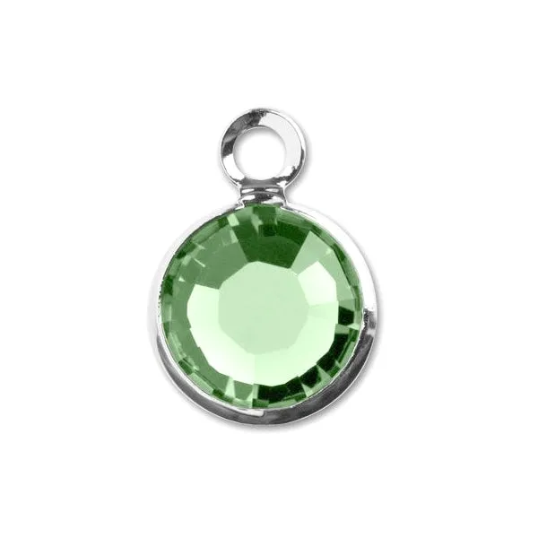 Finding:  Swarovski 9.5x6.5mm rhodium-plated 6mm crystal channel set drop dangle