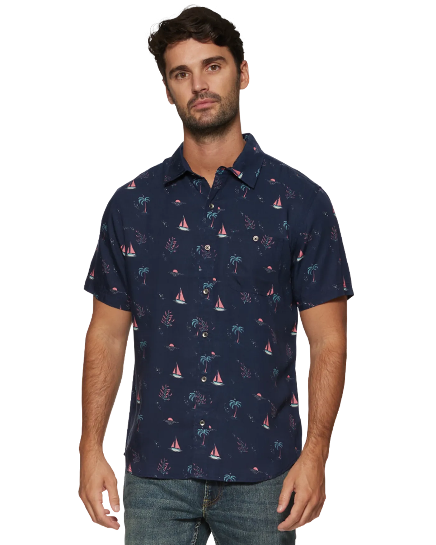FINLEY SAILBOAT PRINT SHIRT