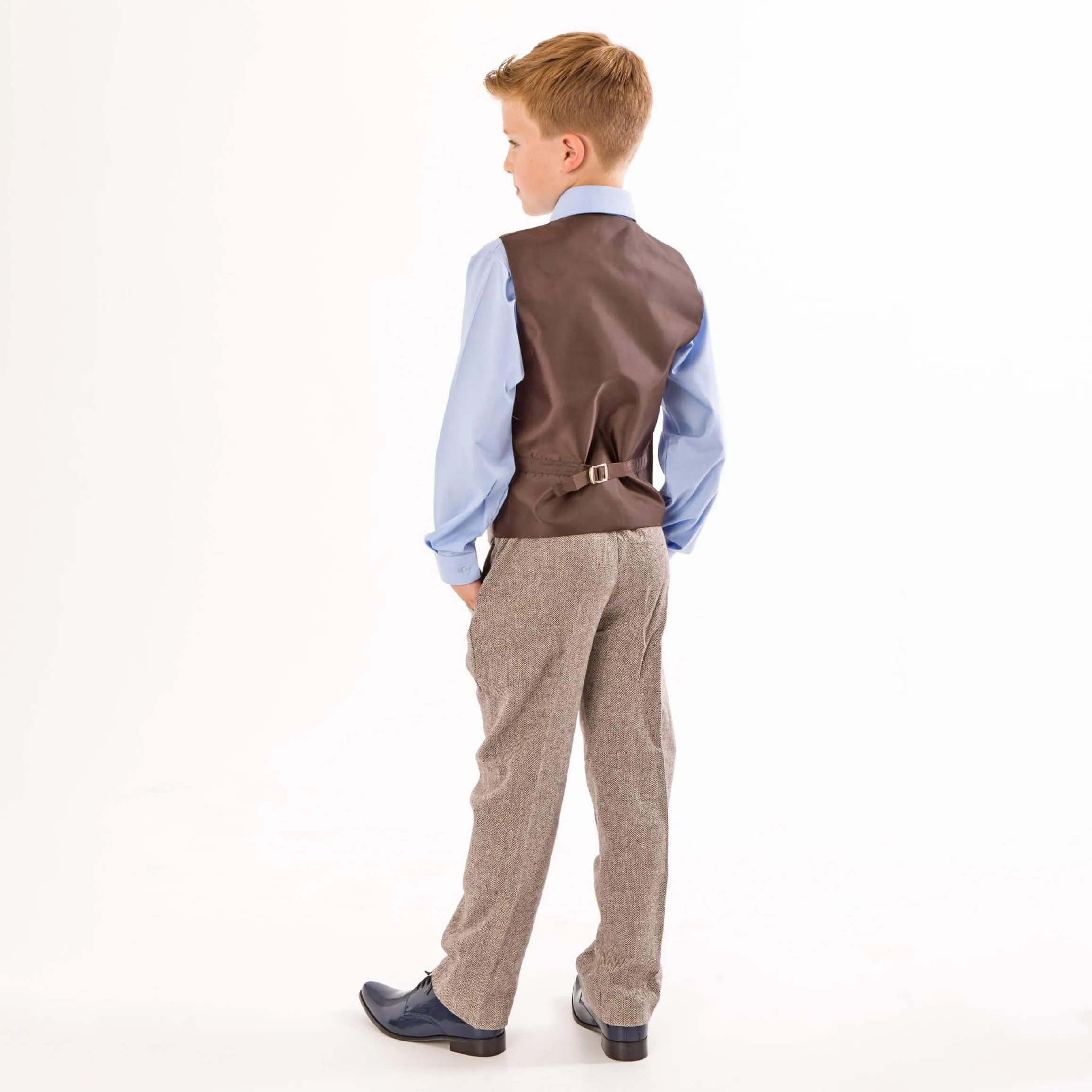 Finn - Brown Herringbone 4 Piece Suit