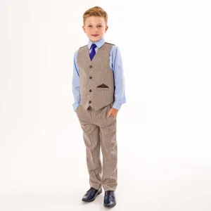 Finn - Brown Herringbone 4 Piece Suit