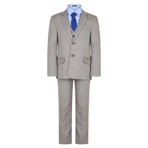 Finn - Brown Herringbone 5 Piece Suit