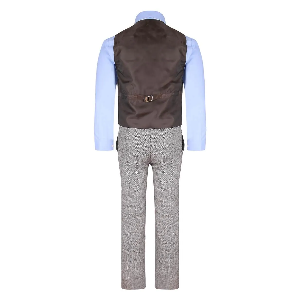 Finn - Brown Herringbone 5 Piece Suit