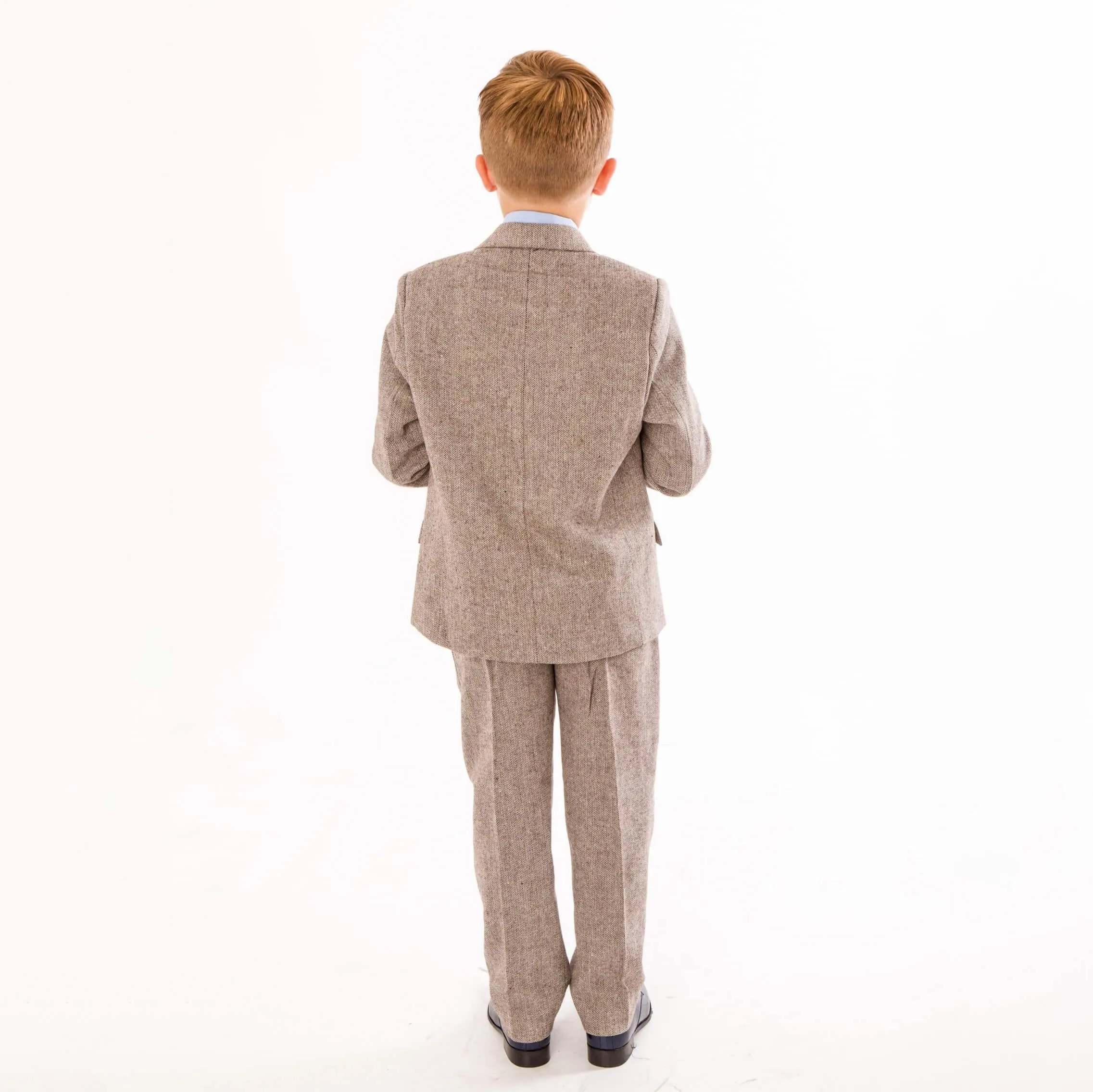 Finn - Brown Herringbone 5 Piece Suit