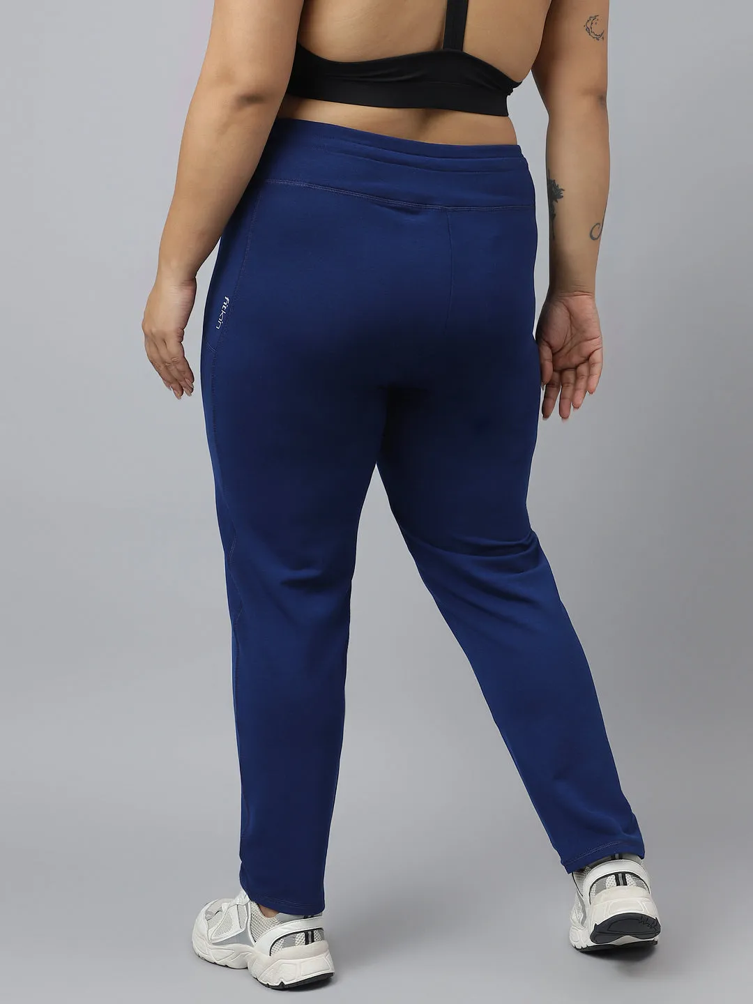 Fitkin Plus Size Ecofriendly Tencel Active Track Gym Straight Indigo Pants