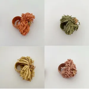 Flora Raffia Napkin Rings Multi
