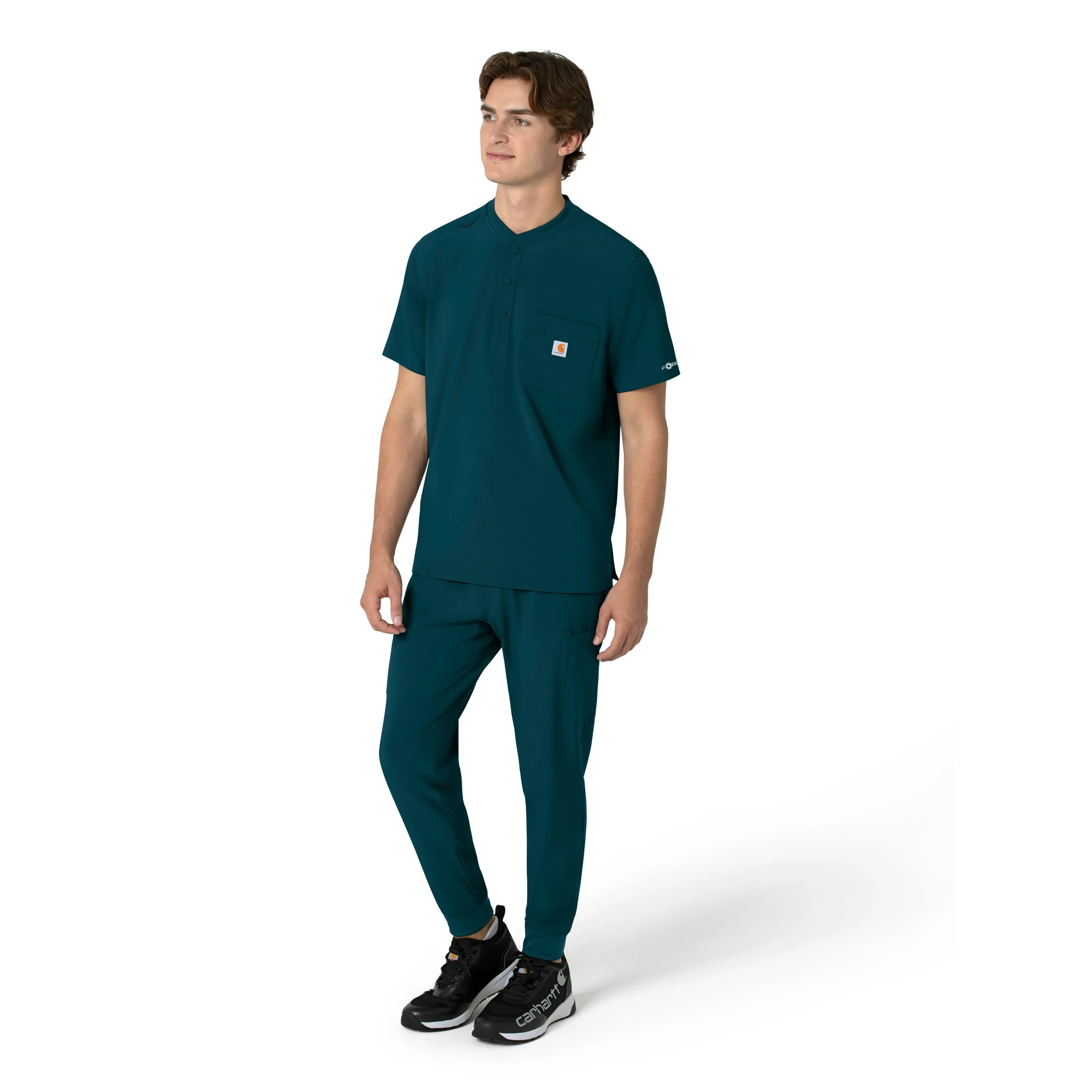 Force Cross-Flex C16310 Men's Henley Scrub Top Caribbean