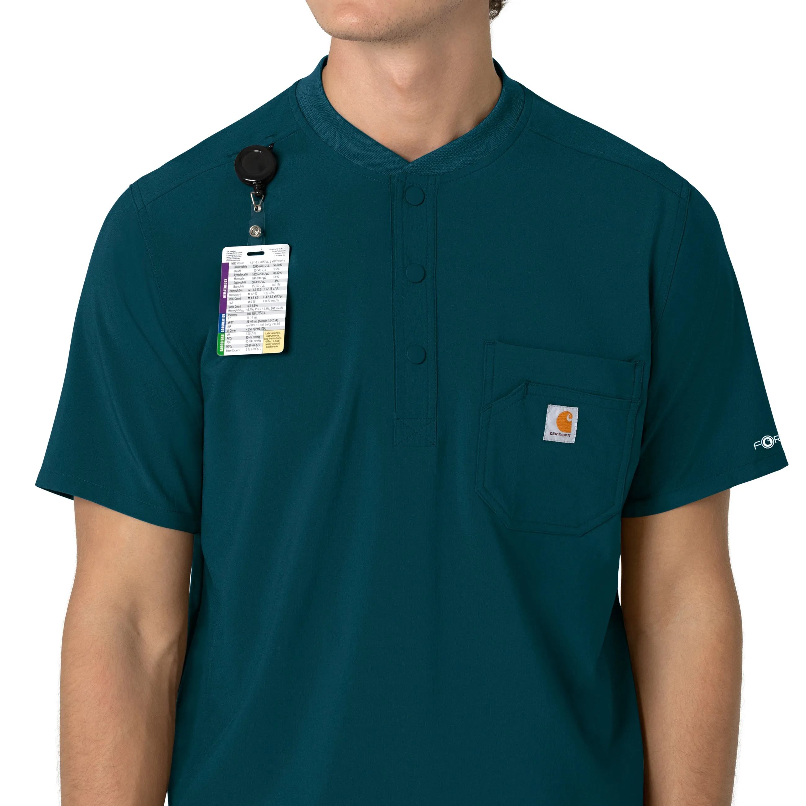 Force Cross-Flex C16310 Men's Henley Scrub Top Caribbean