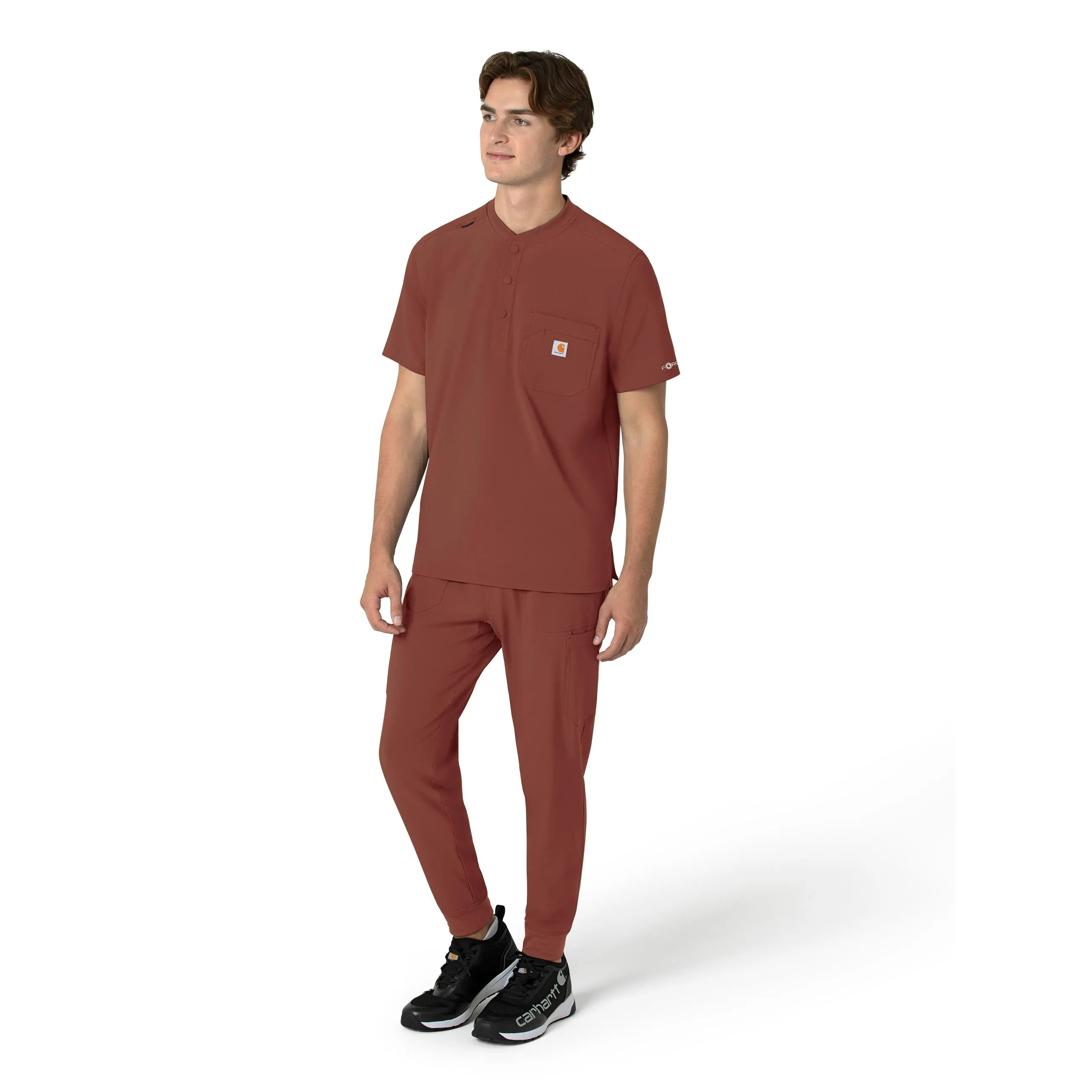 Force Cross-Flex C16310 Men's Henley Scrub Top Sable