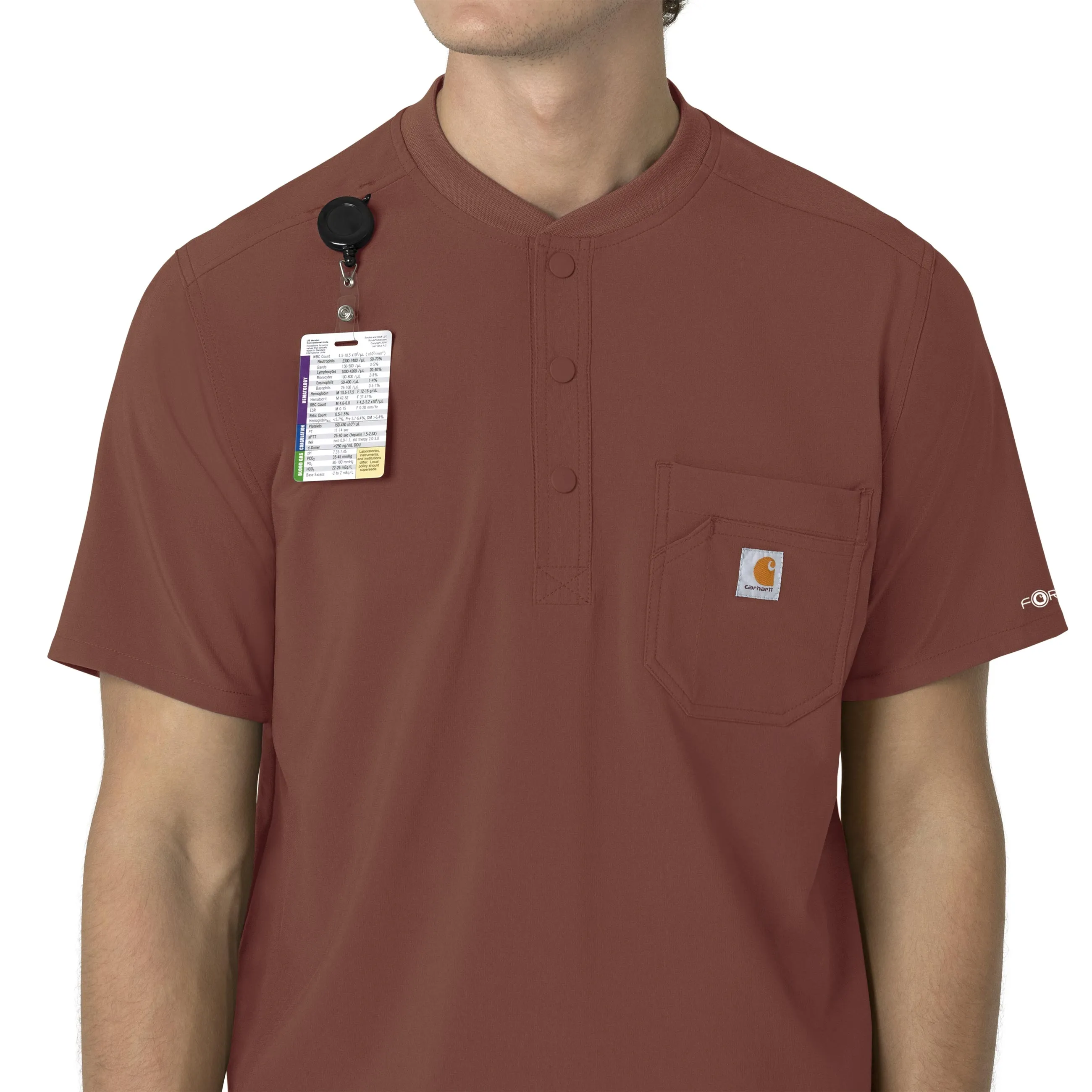 Force Cross-Flex C16310 Men's Henley Scrub Top Sable