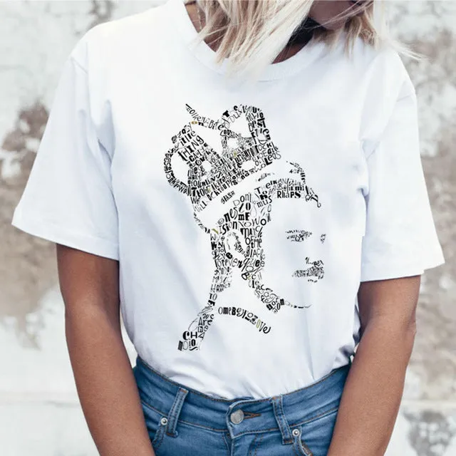 Freddie Mercury Queen Band T Shirt Women Harajuku Vintage Ullzang T-shirt Fashion Queen Tshirt 90s Graphic Rock Top Tees Female
