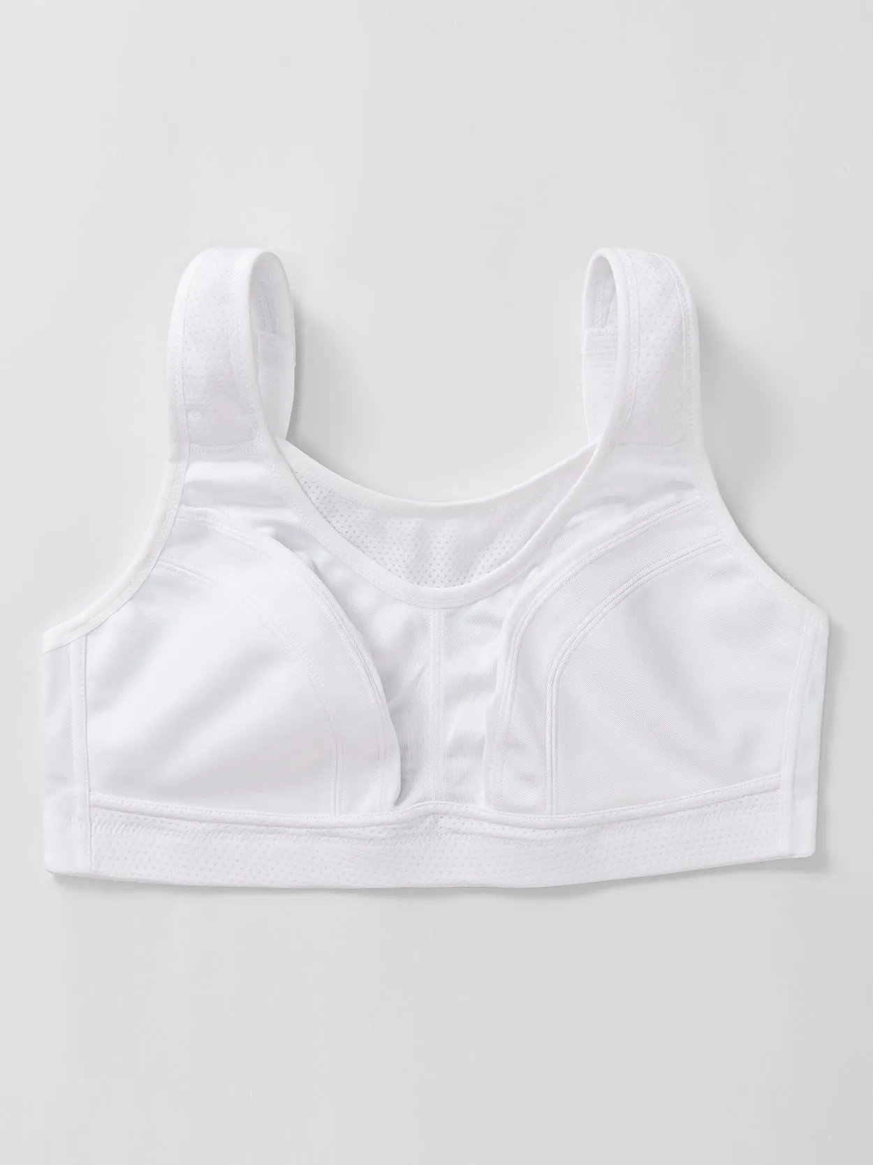 Full Coverage High Support Impact Solid wirefree Sports Bra White