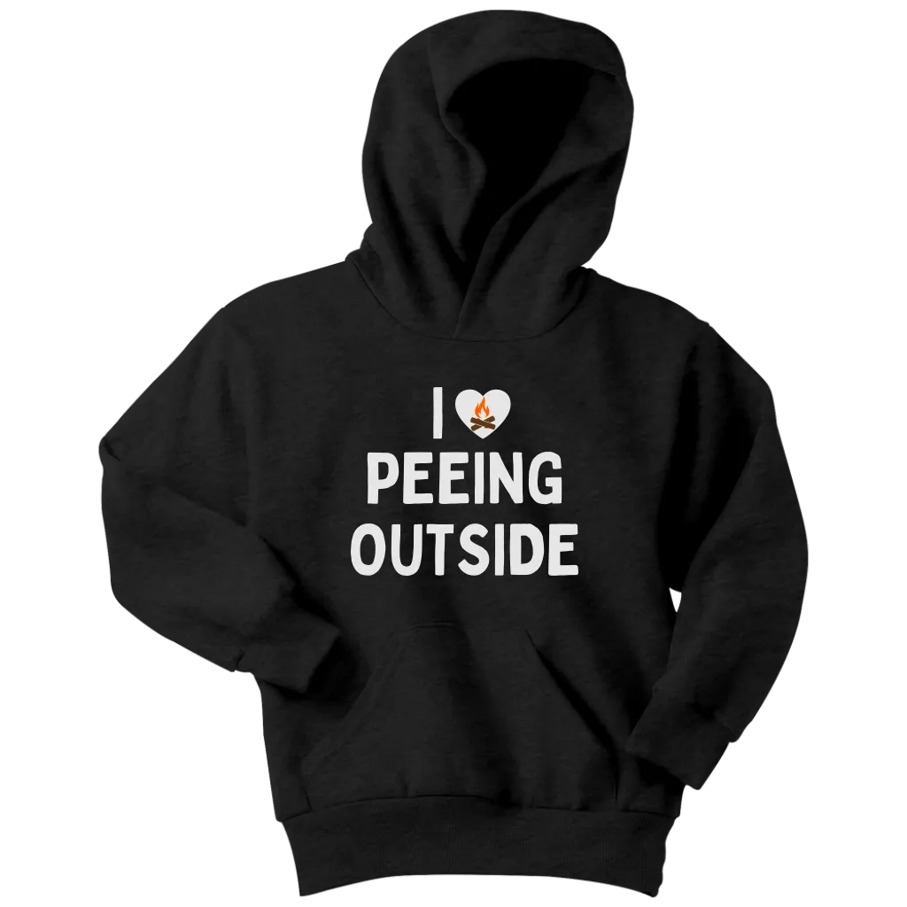Funny "I Love Peeing Outside" Camping Kids Shirts and Hoodies