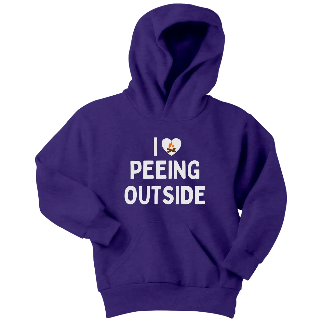 Funny "I Love Peeing Outside" Camping Kids Shirts and Hoodies