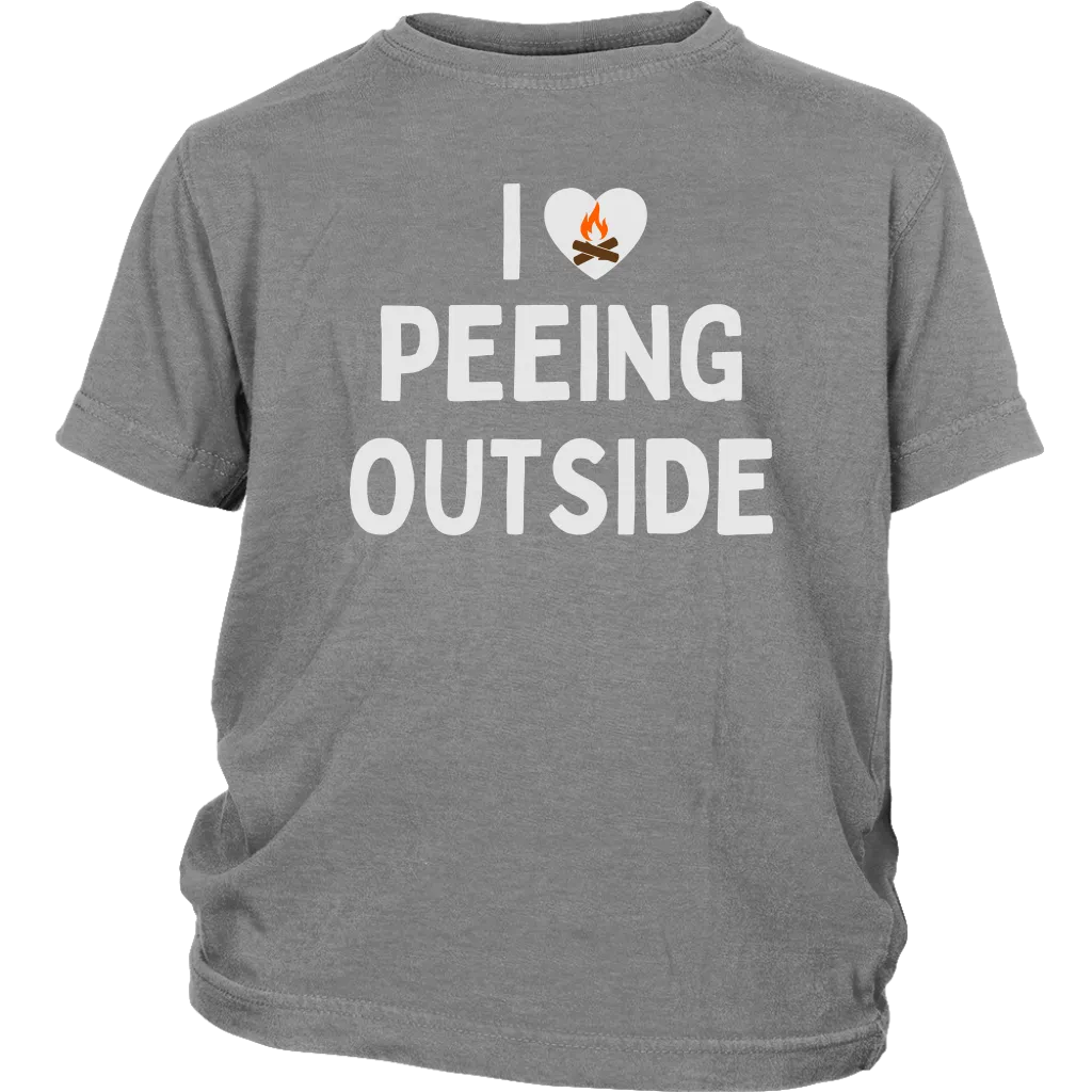 Funny "I Love Peeing Outside" Camping Kids Shirts and Hoodies