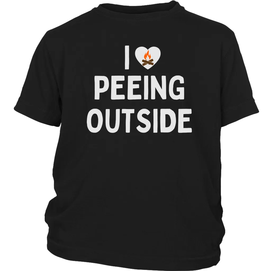 Funny "I Love Peeing Outside" Camping Kids Shirts and Hoodies