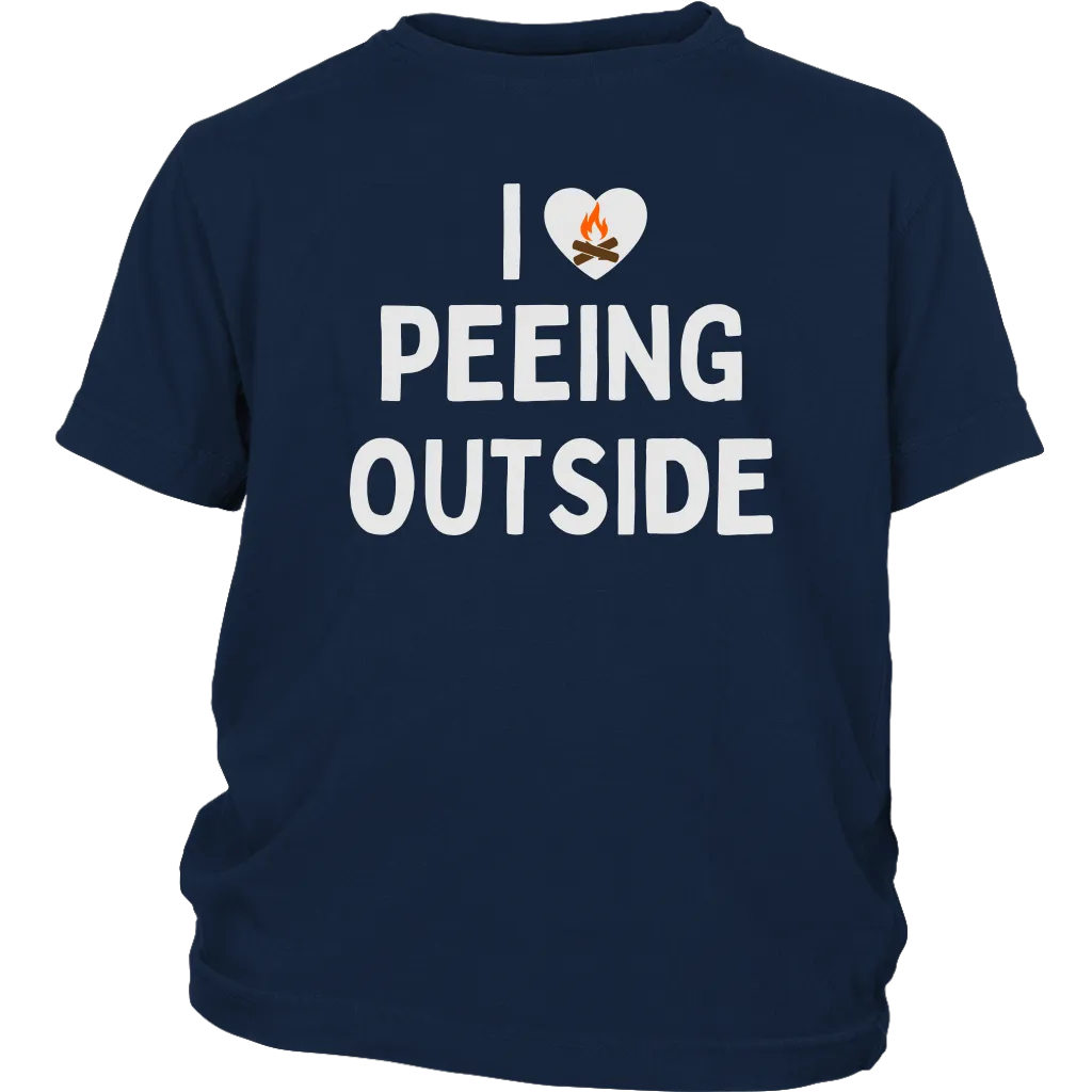 Funny "I Love Peeing Outside" Camping Kids Shirts and Hoodies