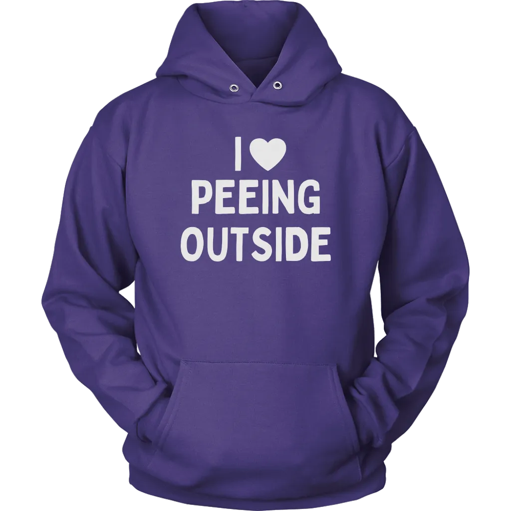 Funny "I Love Peeing Outside" Camping Shirts and Hoodies (No Campfire)