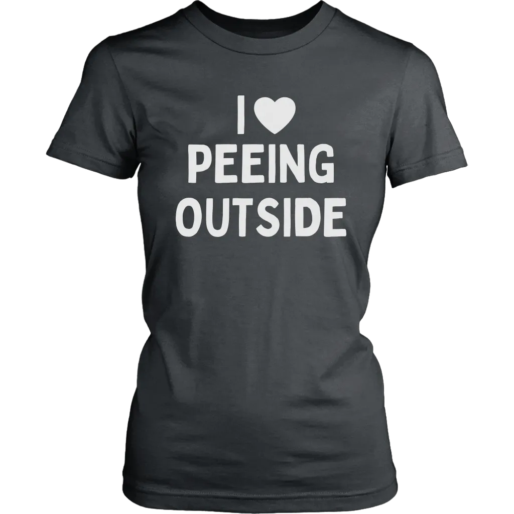 Funny "I Love Peeing Outside" Camping Shirts and Hoodies (No Campfire)