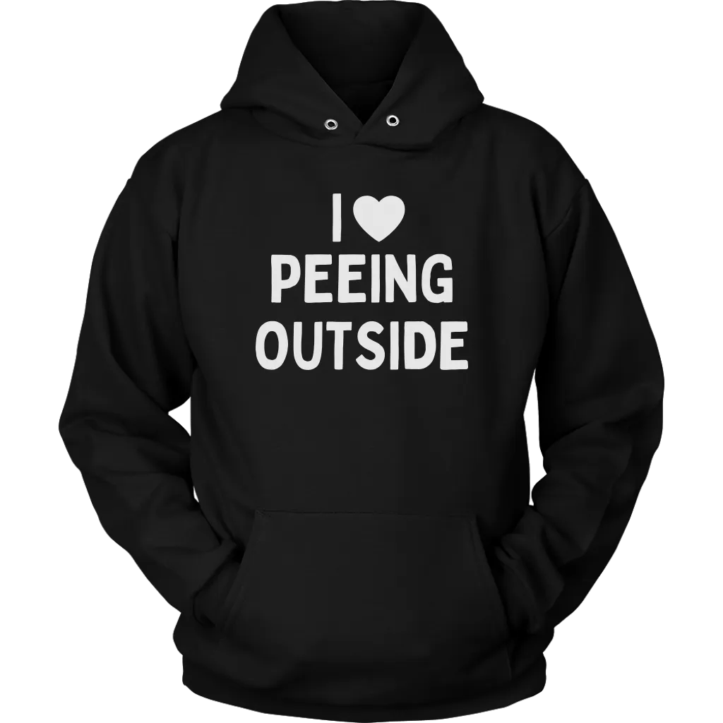 Funny "I Love Peeing Outside" Camping Shirts and Hoodies (No Campfire)