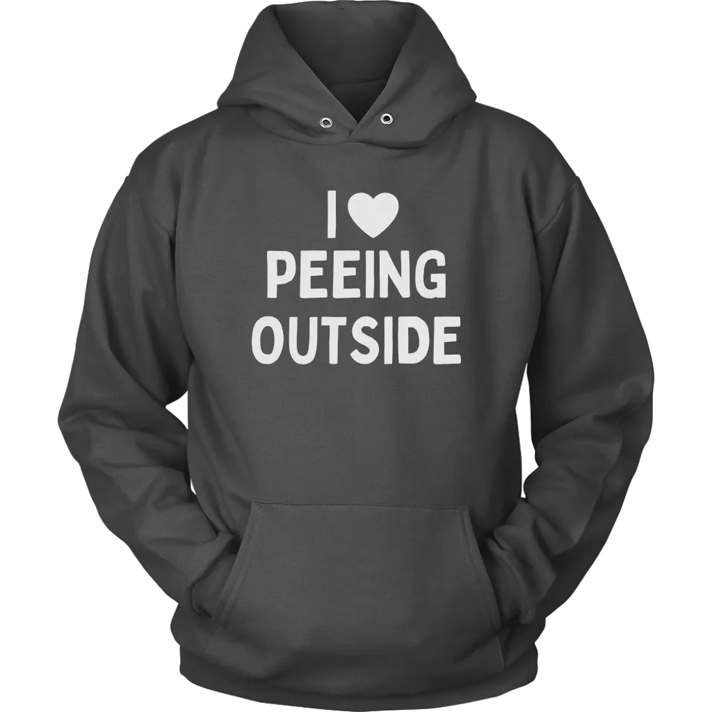 Funny "I Love Peeing Outside" Camping Shirts and Hoodies (No Campfire)