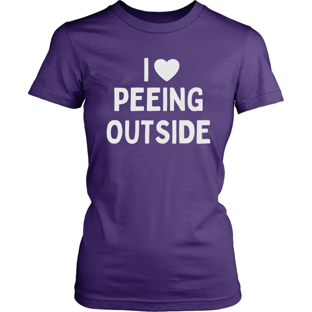 Funny "I Love Peeing Outside" Camping Shirts and Hoodies (No Campfire)