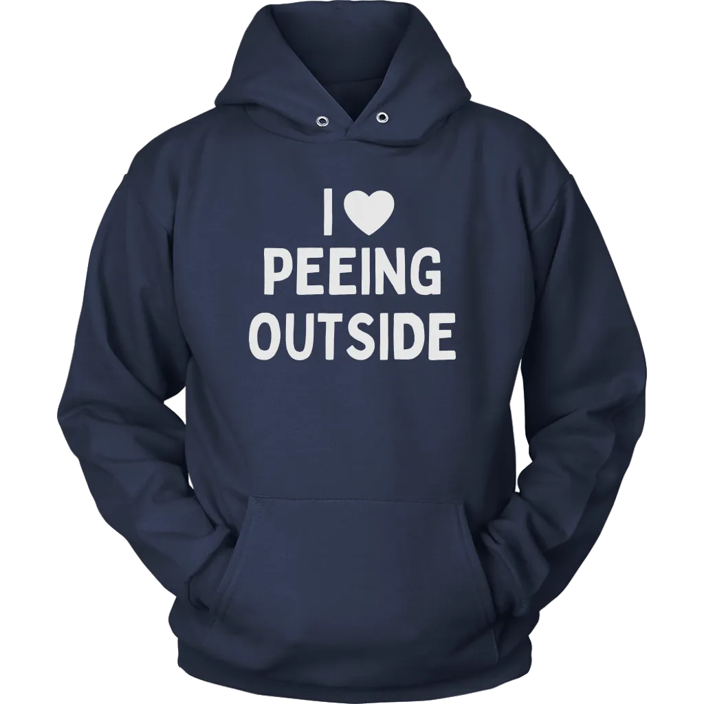 Funny "I Love Peeing Outside" Camping Shirts and Hoodies (No Campfire)