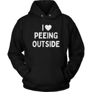 Funny "I Love Peeing Outside" Camping Shirts and Hoodies (No Campfire)