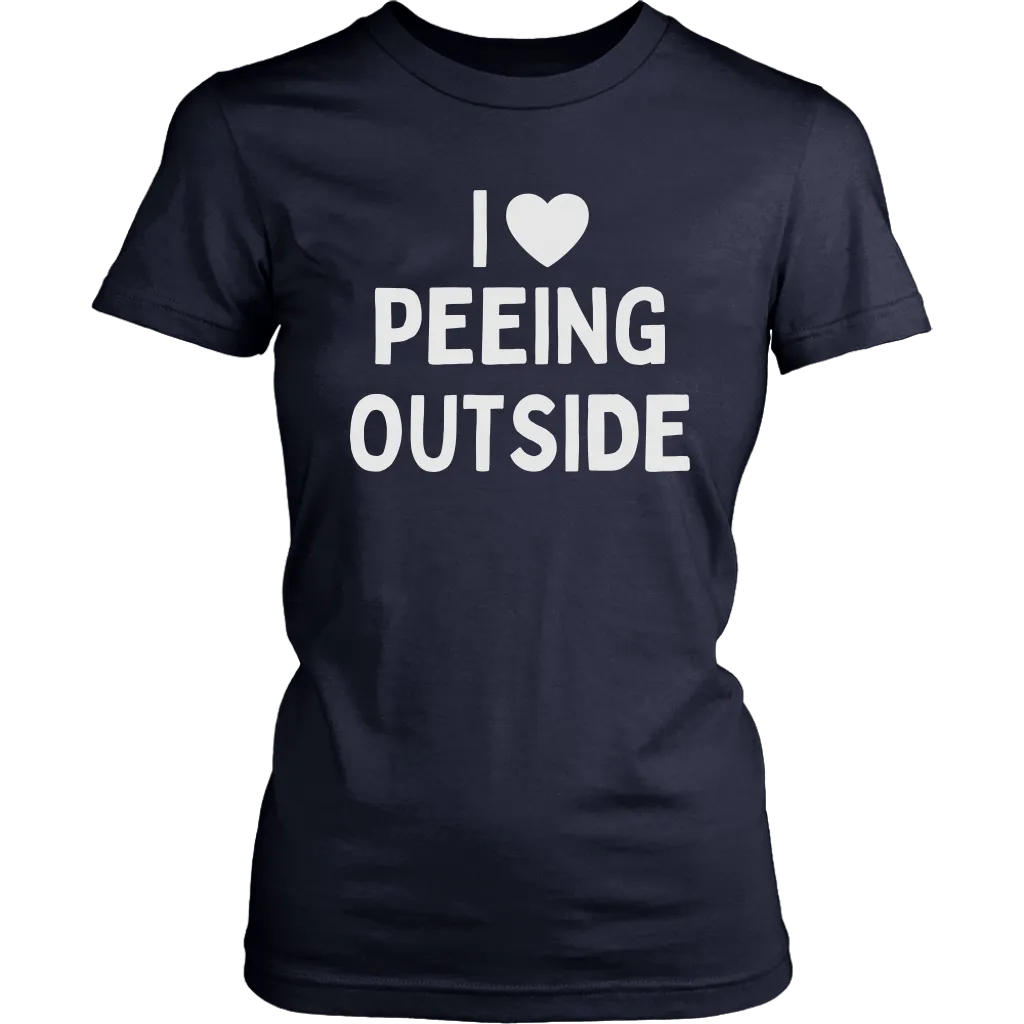 Funny "I Love Peeing Outside" Camping Shirts and Hoodies (No Campfire)