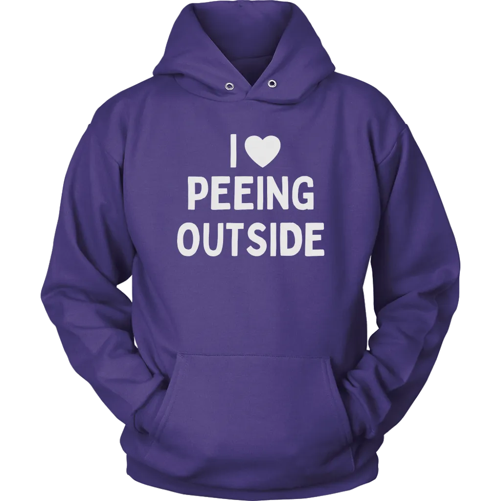 Funny "I Love Peeing Outside" Camping Shirts and Hoodies (No Campfire)