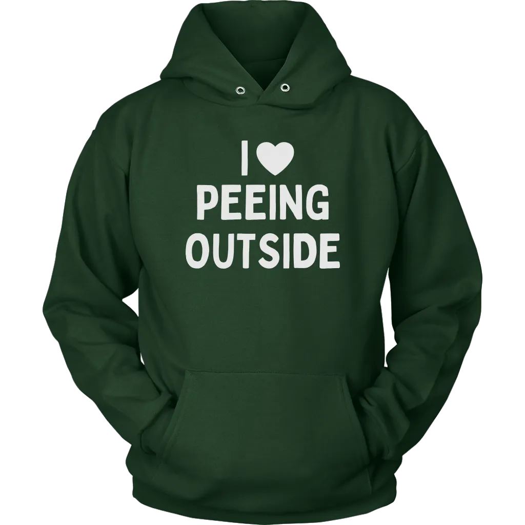 Funny "I Love Peeing Outside" Camping Shirts and Hoodies (No Campfire)