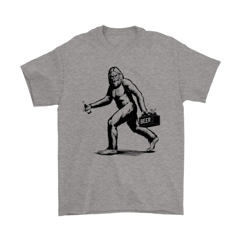Funny "Sasquatch Stealing Beer" T-Shirts and Hoodies